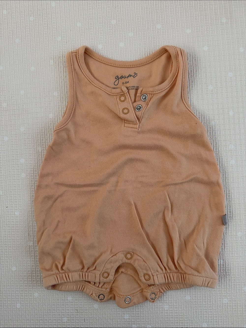 Goumi Peach Sleeveless Baby One-Piece Romper